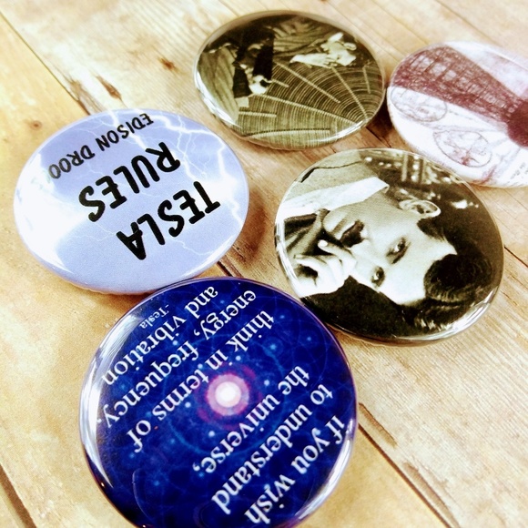 5pc Magnet Set Nikola Tesla (Steampunk) - Picture 2 of 4